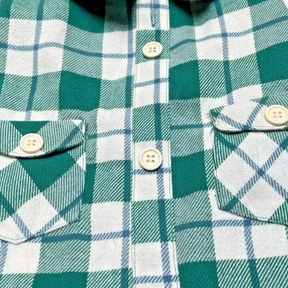 Top Paw Green and Blue Shacket Plaid Dog Shirt - S